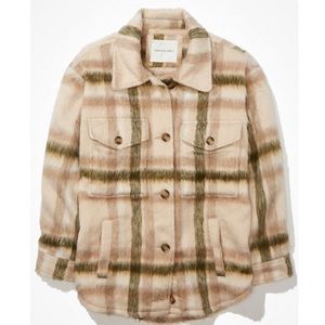 NWT AE Brushed Plaid Shacket XS
